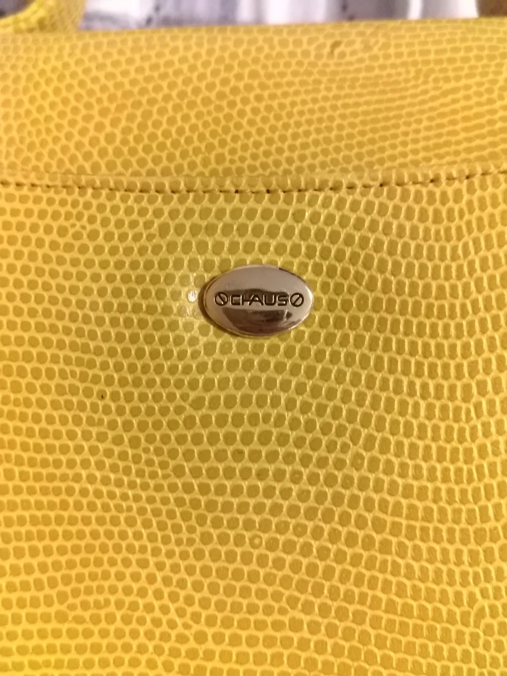 Chaus Yellow Textured Top-Handle Crossbody Bag